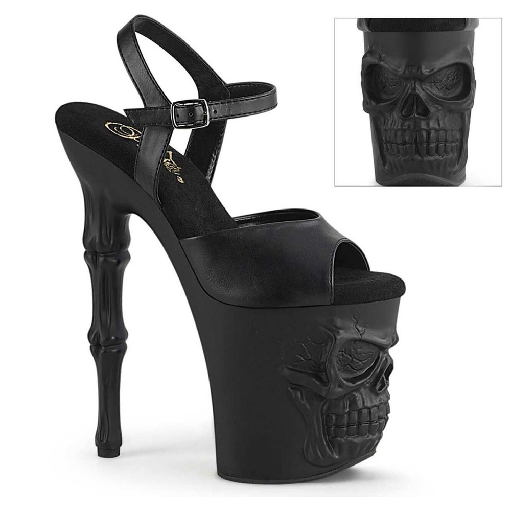 Pleasers 8inch “rapture” platform heels. Skull